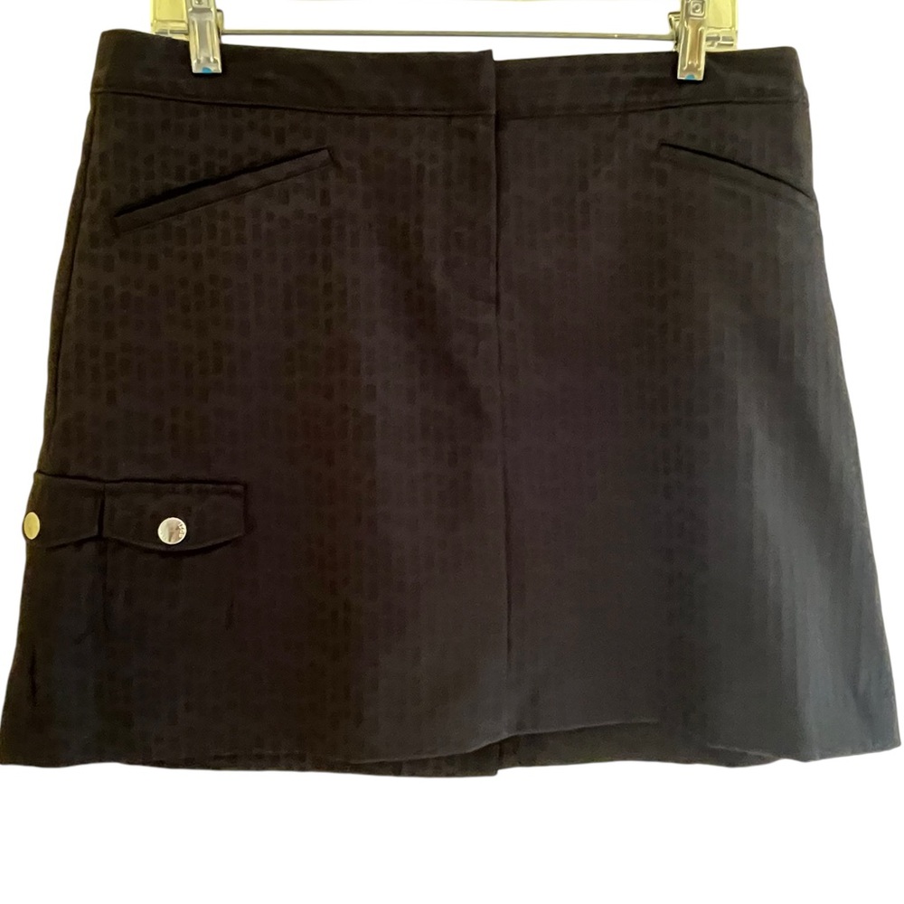 Izod Black Tone on Tone Oval Print Golf Skirt 10